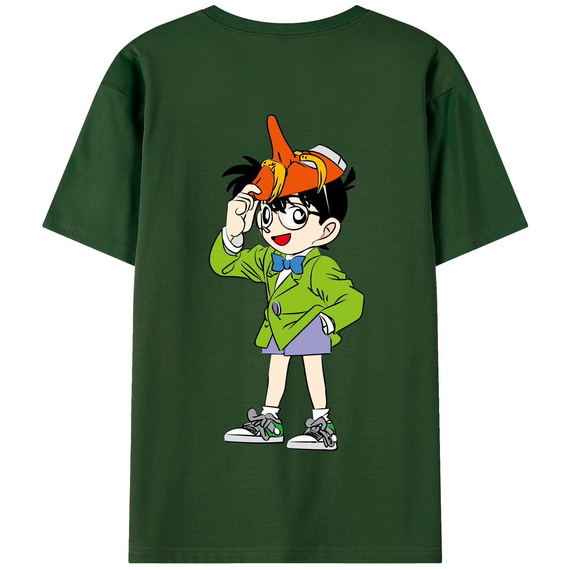 （画像用） 名探偵コナン 江戸川 コナン Detective Conan Conan Edogawa 綿100％半袖Tシャツ（背面プリント）